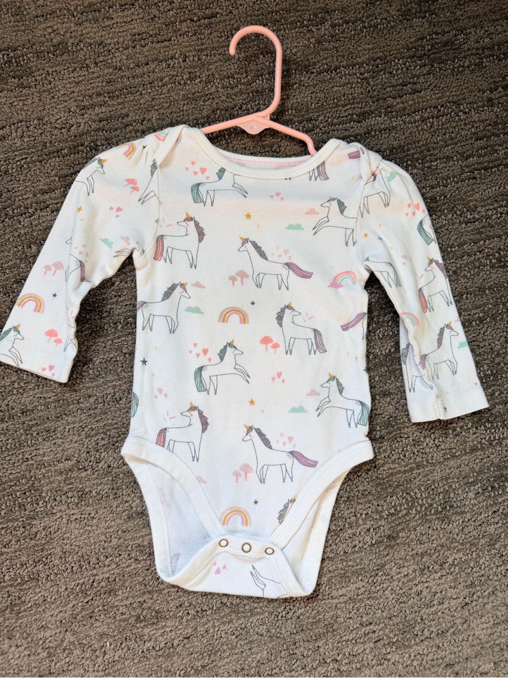 Cloud Island Unicorn Bodysuit, long sleeve